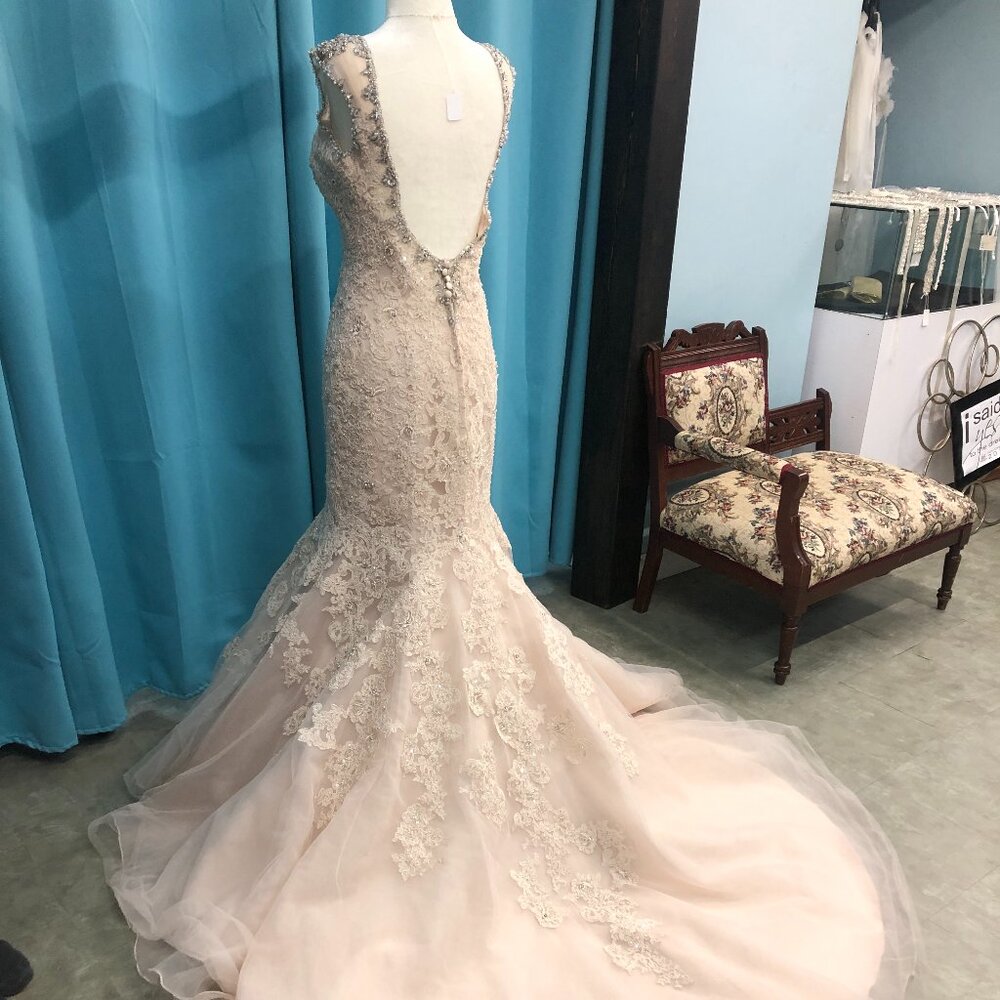 NEW BACKLESS Sexy Wedding Dress, BLING Rosegold trumpet Mermaid Fit&Flare $4999